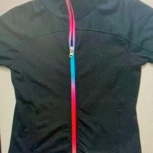 Kids Black Jacket with Colorful Zipper